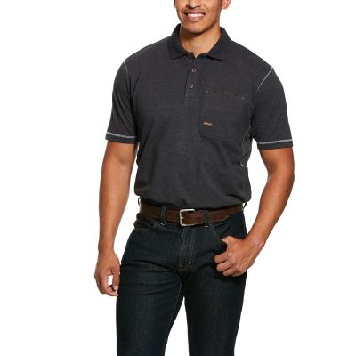 Ariat Work: Rebar Workman Polo Hombre - Gris Oscuro (RPYNU3067)